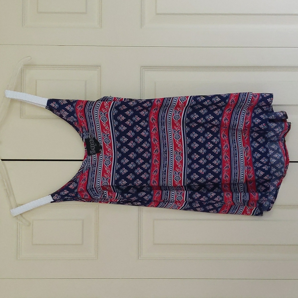 Mia Maddison Blue and Red Print Tank Top